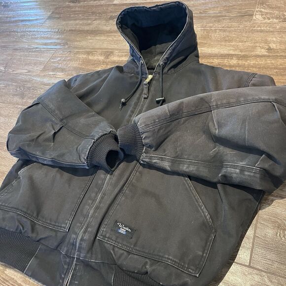 Walls Workwear Coat Black Mens XL Blanket Lined Hooded Canvas Jacket - Picture 1 of 16